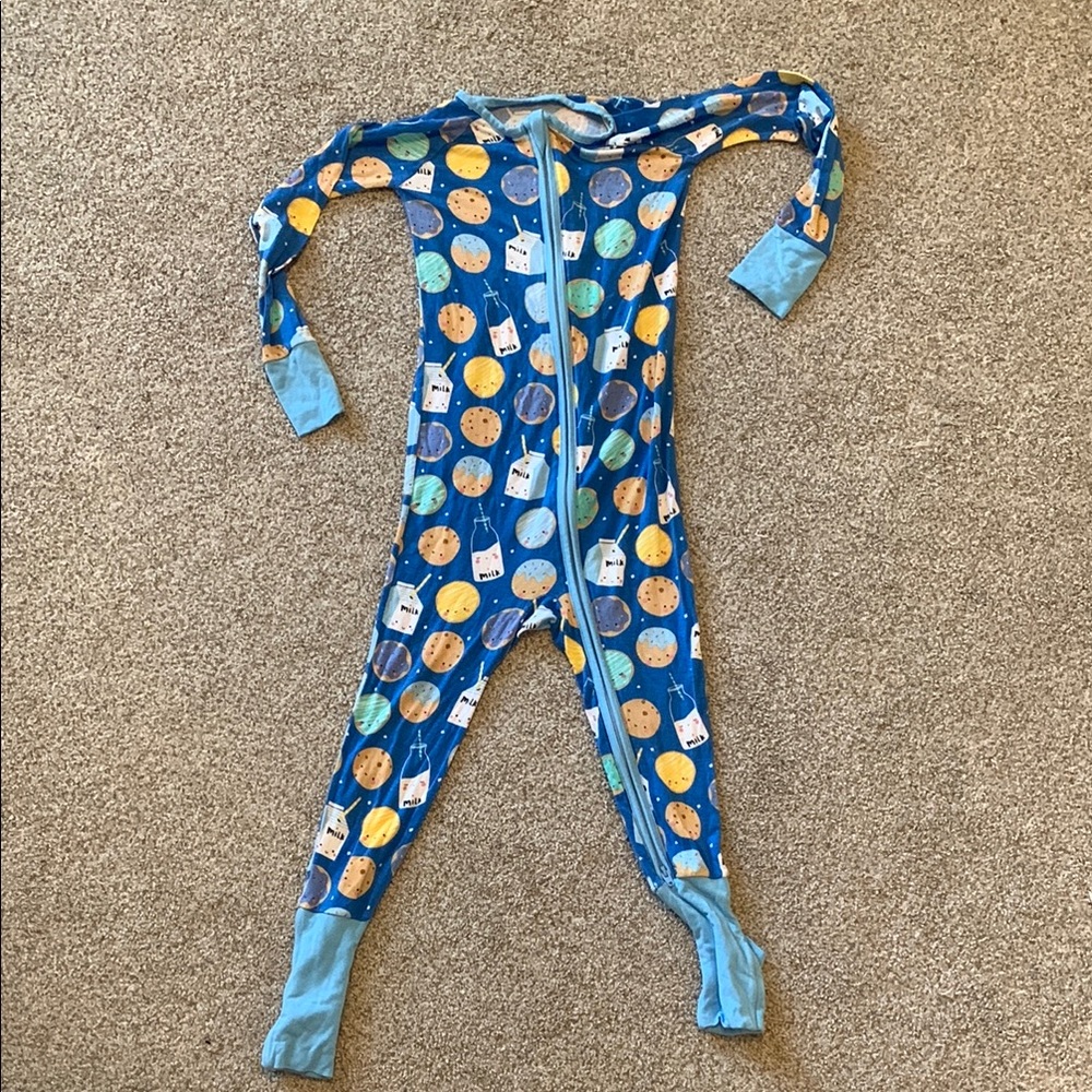 Little Sleepies Blue and Yellow Footies with Playful Patterns